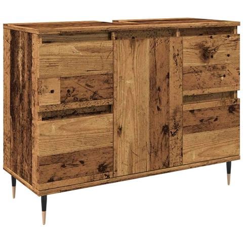Mobile Da Bagno Legno Antico 80x33x60 Cm In Legno Multistrato - Foto 1