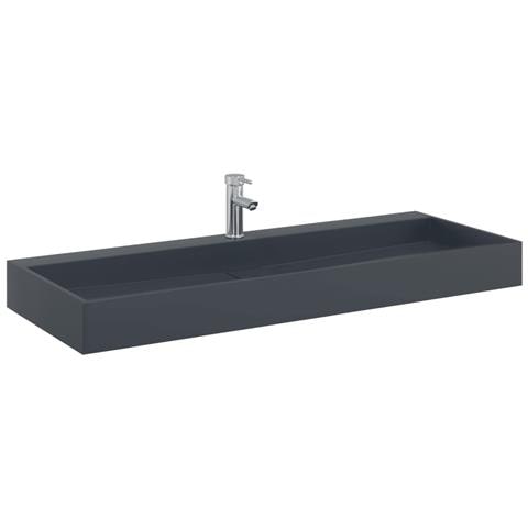 Lavandino 120x46x11 Cm Blocco In Marmo /minerale Antracite - Foto 3