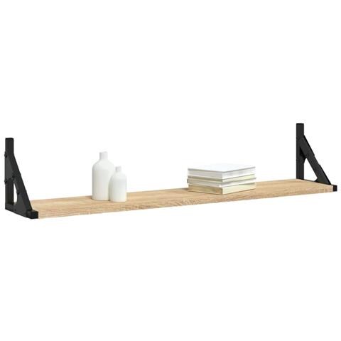 Mensole Parete 2pz Rovere Sonoma 80x15x15,5cm Legno Multistrato - Foto 3