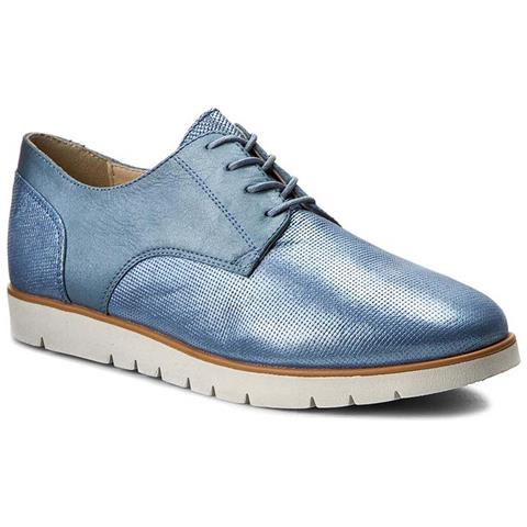 Donna D Kookean G Blu In Pelle Impermeabile Mezza Scarpa 36 - Foto 2