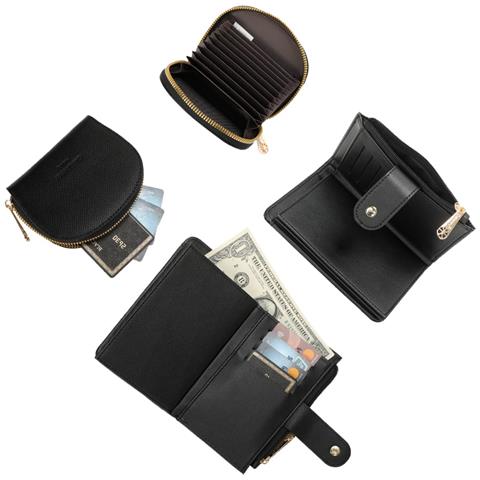 Portafoglio Da Donna E Custodia Per Carte Di Credito In Regalo, Nero - Foto 2