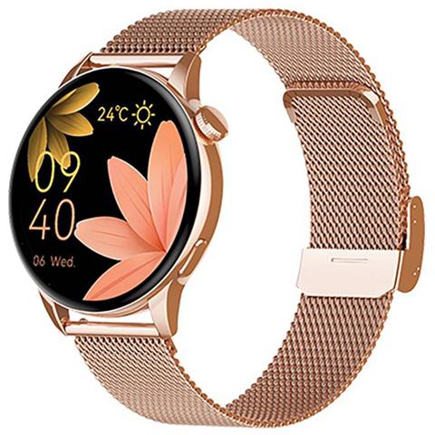 Orologio Connesso Fw58 Vanad Pro Ip68 Con Cinturino A Maglia Milanese, Oro - Foto 1