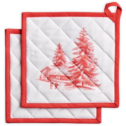 Set Di Presine Natalizie In Cotone 100% - 2 Pezzi Decorativi Per La Cucina - Foto 1