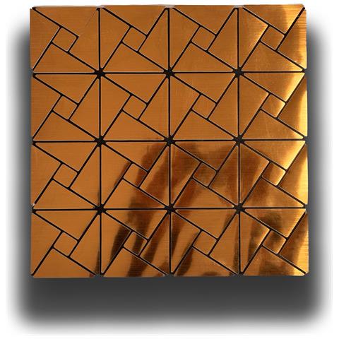 Piastrelle 3d Autoadesive In Pet Acustiche E Isolanti 30x30cm (4mm Spessore) Triangoli Oro - Foto 1