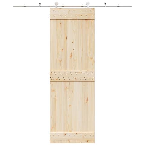 Kit Binari Porta Scorrevole 200 Cm Acciaio Inossidabile Argento - Foto 1