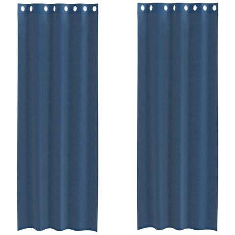 Tende In Voile Con Occhielli 2 Pz Blu Reale - Foto 2