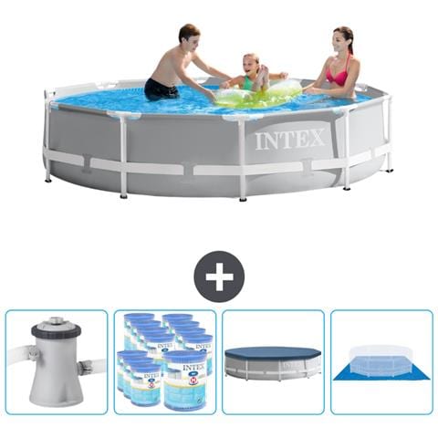 Piscina Fuori Terra - In Giro - 305x305x76 Cm - Grigio - Include Accessori Coordinati Cb88 - Foto 1