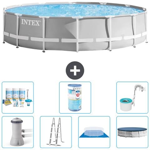 Piscina Fuori Terra - In Giro - 427x107 Cm - Grigio - Include Accessori Coordinati A2225 - Foto 1