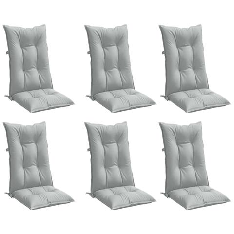 Cuscini Sedia Schiena Alta 6 Grigio Mélange 120x50x7 Tessuto - Foto 2