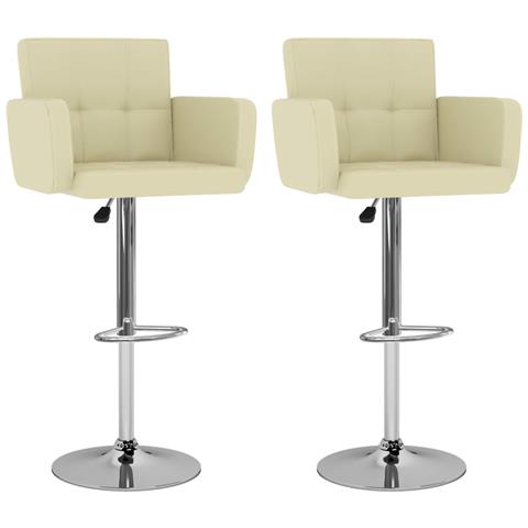 Lusso Casadino - Sgabelli Da Bar 2 Pz Crema In Similpelle - Foto 2