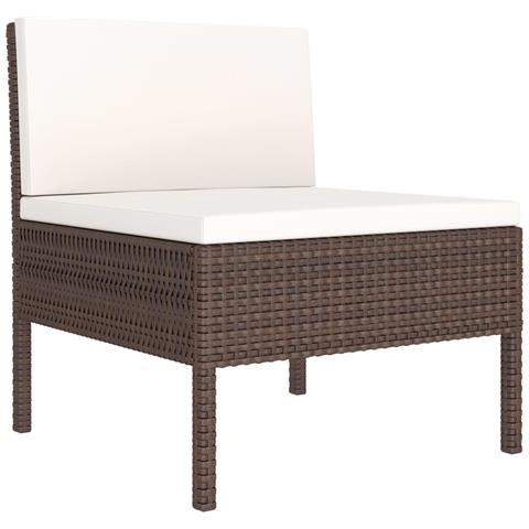 Set Divani Da Giardino 2 Pz Con Cuscini In Polyrattan Marrone - Foto 2