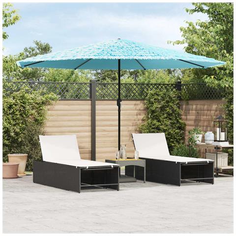 Ombrellone Giardino Con Palo In Acciaio Blu 388x388x248 Cm - Foto 8