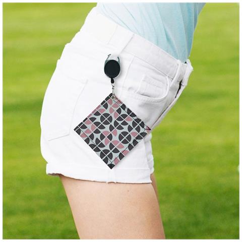 Asciugamano Da Golf Premium In Microfibra Con Clip A Moschettone Pink - Foto 2