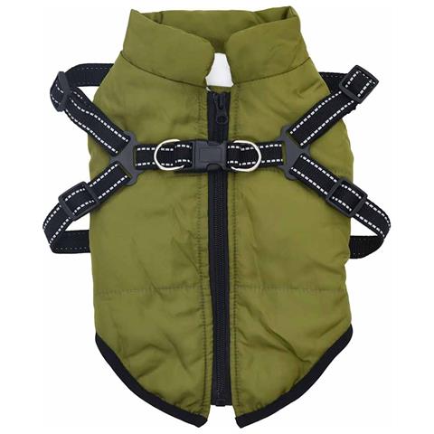 Cappotto Cani Imbracatura Impermeabile Riflettente Verde L28 - Foto 2