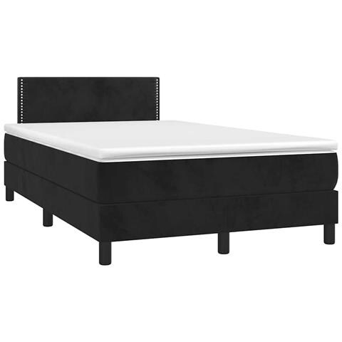 Letto a Molle con Materasso e LED Nero 120x190 cm in Velluto - Foto 2