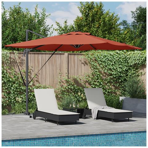 Ombrellone a sbalzo Roma con LED Terracotta 286x285x270 cm Alluminio - Foto 2