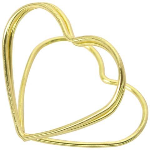 Set Di 20 Porta Biglietti Da Visita A Forma Di Cuore Per Promemoria, Foto E Segnaposto Gold - Foto 2