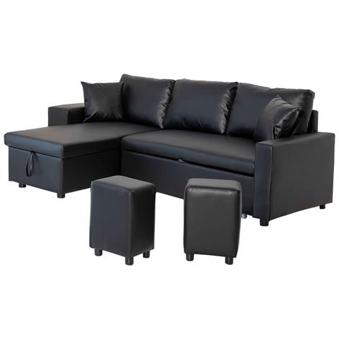 Tonydivano Letto Angolare 3 Posti Nero - Foto 1