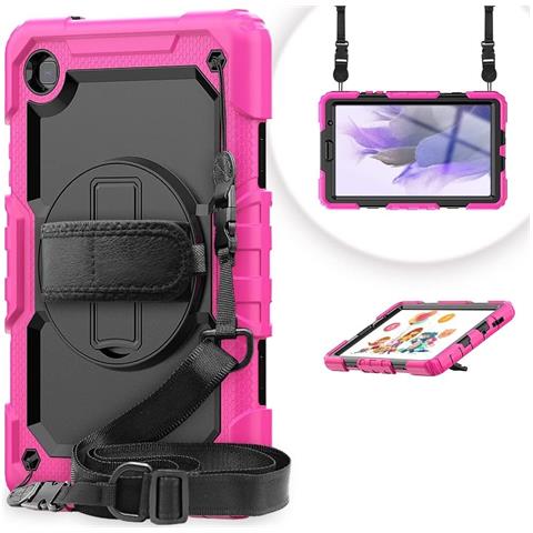 Custodia Per Samsung Galaxy Tab A7 Lite 8.7"" Con Tracolla Rosa - Foto 2