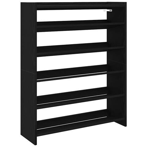 Scarpiera Nera 80x25x100 cm in Legno Multistrato - Foto 1