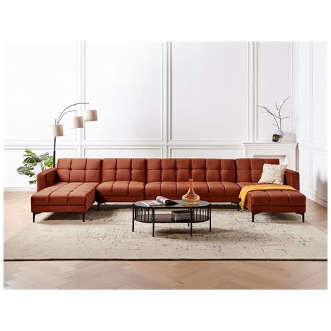 6 Posti Alnes Velluto Rosso Chiaro - Foto 1