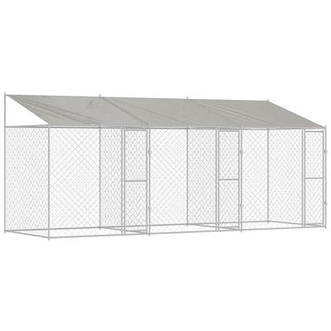 Gabbia per cani Argento 600 x 200 x 256 cm Acciaio zincato - Foto 1
