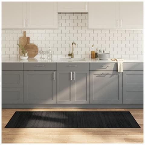 Tappeto Rettangolare Nero 70x200 cm in Bambù - Foto 2