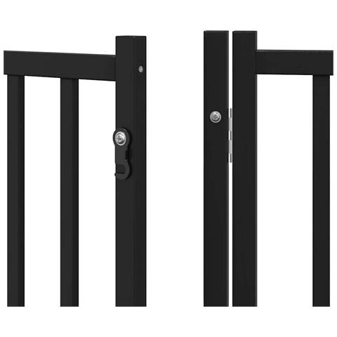 Cancello per Cani Porta Pieghevole Nero 6 Pannelli 480cm Pioppo - Foto 9
