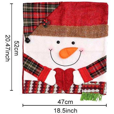 Coprisedia Pupazzo Di Neve - Fodera Festiva Per Sedie Natalizie Con Cappello Per Decorazioni Domestiche Natalizie - Foto 2
