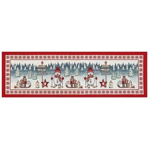 Tovaglia Centrino Runner Tavolo Fantasie Natalizie Centrotavola Cinigliato Made Italy 40x180 Polo Nord - Foto 1