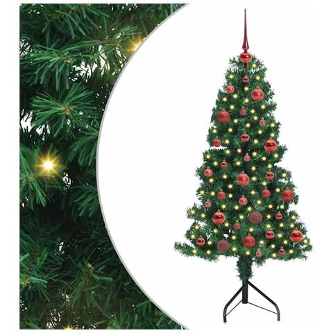 Albero di Natale Artificiale Angolare con 150 LED Verde 150 cm - Foto 1