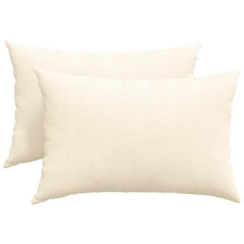 Cuscini da Divano 2 pcs Crema 60 x 40 cm Tessuto in Cords - Foto 1