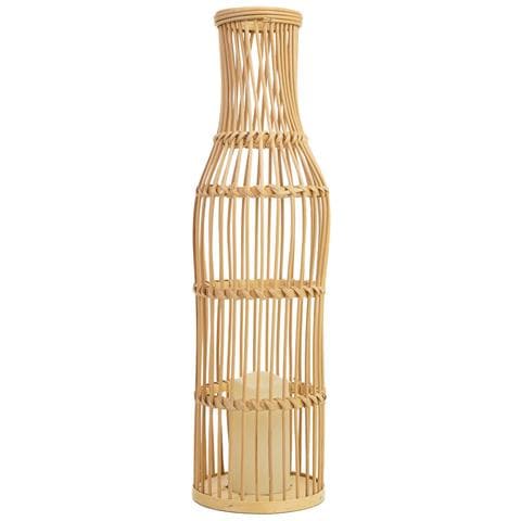Vaso In Rattan Intrecciato Con Candela A Batteria D16x59,5h Cm - Foto 2