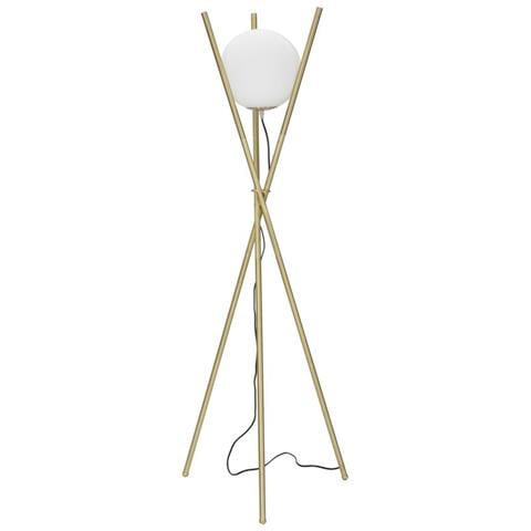 Piantana Glamy X In Ferro Dorato Con Grande Sfera In Vetro Bianco - Foto 8
