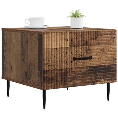 Tavolino da salotto con cassetto Legno antico 49 x 50 x 40 cm - Foto 2