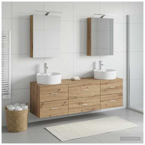 Set di mobili per il bagno 5 pcs Rovere Artigianale - Foto 2