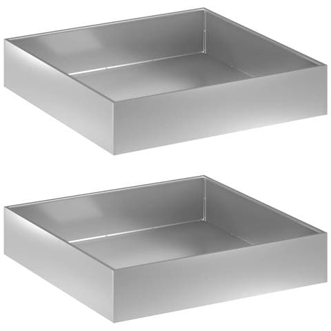 Vaso da giardino 2 pz Argento 80 x 80 x 20 cm Acciaio zincato - Foto 1