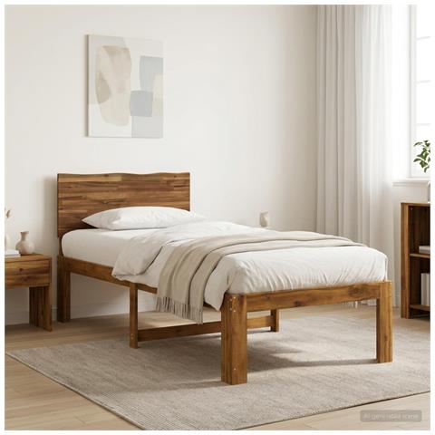 Letto Singolo con Testiera ROSTOCK Naturale 75 x 190 cm - Foto 2