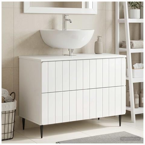 Armadio per Lavabo da Bagno ZWOLLE Bianco Lucido - Foto 2