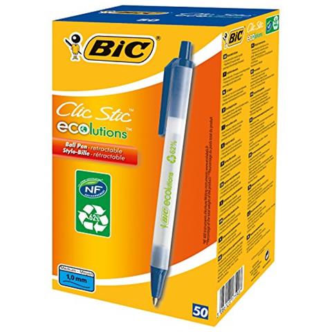 scatola 50 penne a sfera scatto ecolutions blu 1.0mm bic - Foto 2