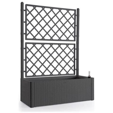Fioriera Rettangolare In Resina Con Spalliera Per Rampicanti Cm 100x43x142h Colore Antracite Gr09 - 75762 - Foto 7