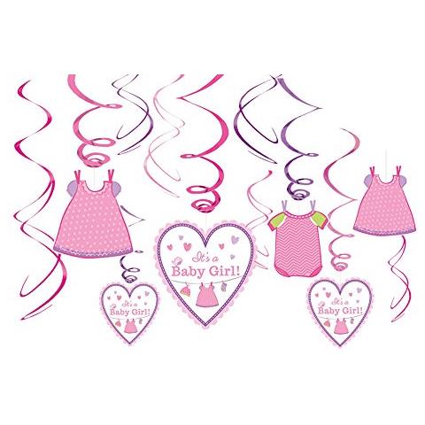 Set 12 Pendenti Swirl 45 Cm Vestitini-shower With Love Girl, Multicolore, Taglia Usa, 7am671489 - Foto 1