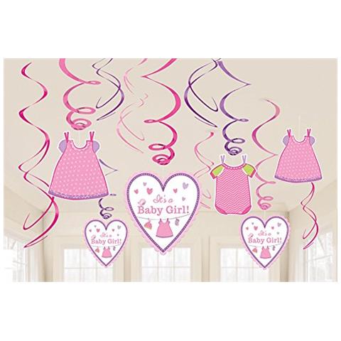 Set 12 Pendenti Swirl 45 Cm Vestitini-shower With Love Girl, Multicolore, Taglia Usa, 7am671489 - Foto 2