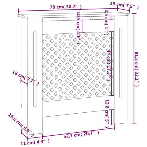 Copertura per Radiatore Grigia in MDF 78 cm - Foto 2