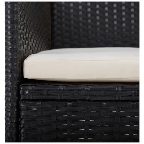 Set Mobili da Pranzo da Giardino 5 pz Nero Polyrattan e Acacia - Foto 2