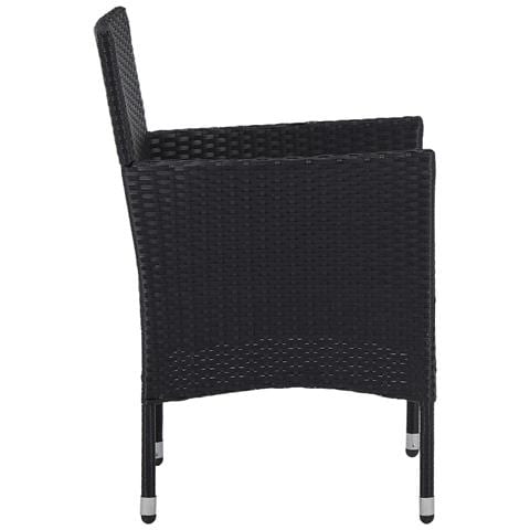 Set Mobili da Pranzo da Giardino 5 pz Nero Polyrattan e Acacia - Foto 10