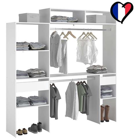 Elysee Armadio A Vista 2 Barre Appendiabiti, 4 Ripiani, 1 Cassetto - Foto 6