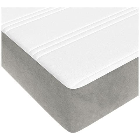 Materasso A Molle Grigio Chiaro 120x200x20 Cm In Velluto - Foto 2