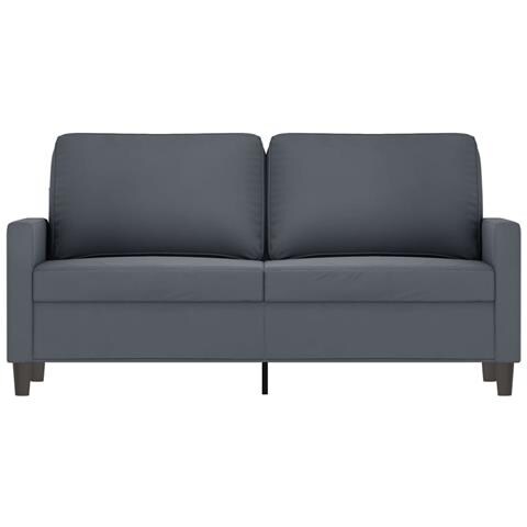 Divano A 2 Posti Grigio Scuro140 Cm In Velluto - Foto 3