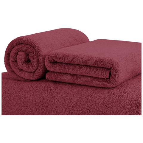 Asciugamani Salvietta Bagno In Morbida Spugna Modello Sophie Colore Bordeaux Ospite Bordeaux - Foto 2